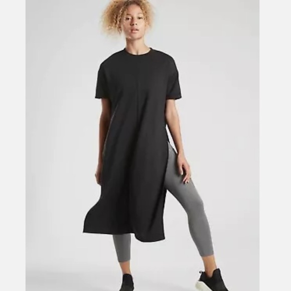 Athleta Sedona Sweatshirt Dress Black- Size Small - Picture 3 of 9